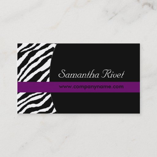 Customizable Stylish Zebra Print Business Cards