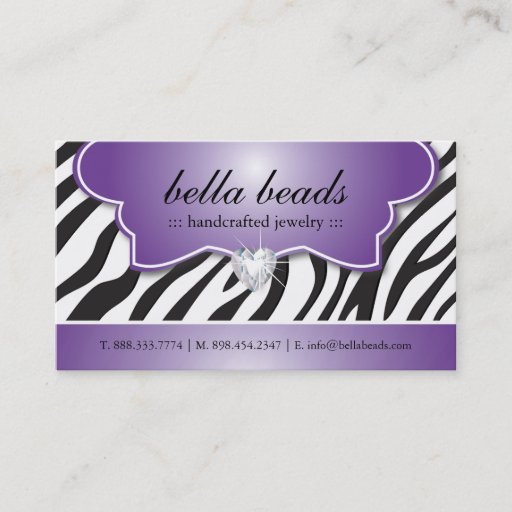 Customizable Stylish Zebra Print Business Cards