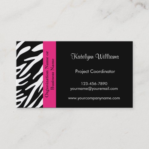 Stylish Zebra Print Business Cards