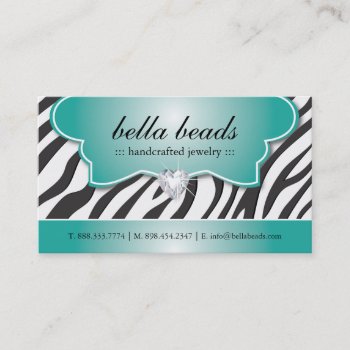 Stylish Zebra Print Business Cards by colourfuldesigns at Zazzle