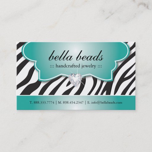 Customizable Stylish Zebra Print Business Cards