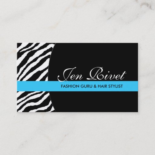 Customizable Stylish Zebra Print Business Cards