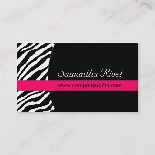 Customizable Stylish Zebra Print  :: Business Cards{Horizontal}