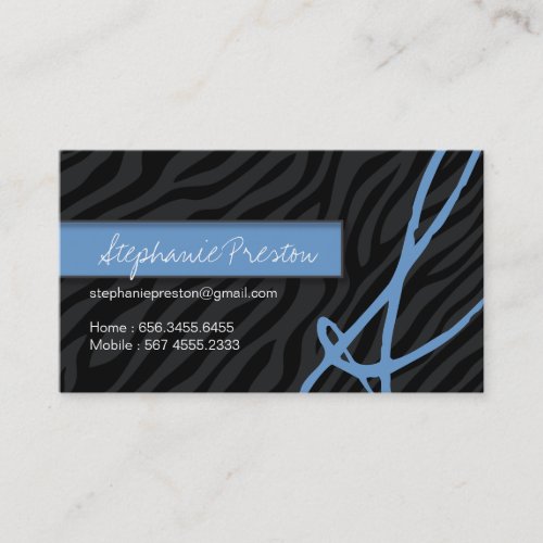 Stylish Zebra Print Calling Card Business Cards