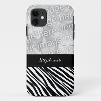Stylish Zebra Print Custom Photo Iphone 5 Case by stripedhope at Zazzle