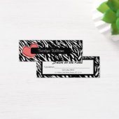Stylish Zebra Print Heart Appointment Card (Desk)