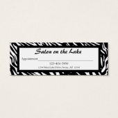 Stylish Zebra Print Heart Appointment Card (Back)