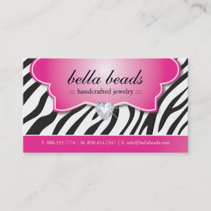 Stylish Zebra Print Jeweller Business Cards