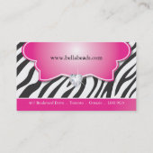 Stylish Zebra Print Jeweller Business Cards (Back)