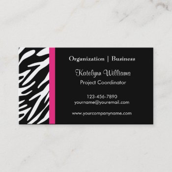 Stylish Zebra Stripes Business Cards by stripedhope at Zazzle
