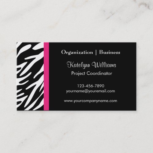 Stylish Zebra Stripes Business Cards