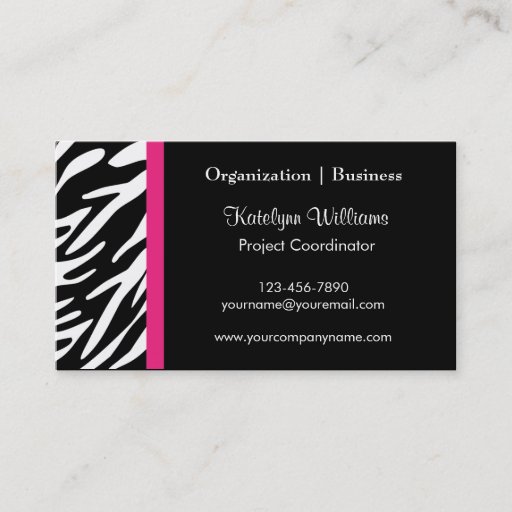 Customizable Stylish Zebra Stripes Business Cards