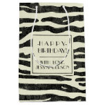 Stylish Zebra Stripes Modern Animal Custom Party Medium Gift Bag
