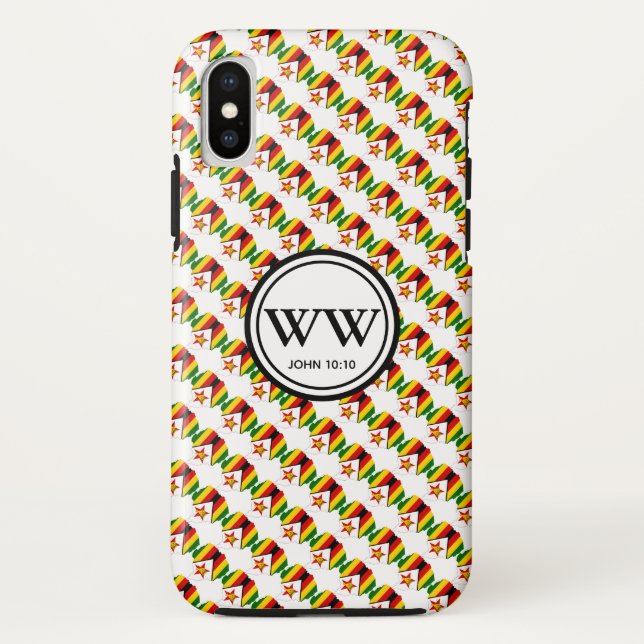 Stylish ZIMBABWE Monogram John 10:10 Abundant Life Case-Mate iPhone Case (Back)