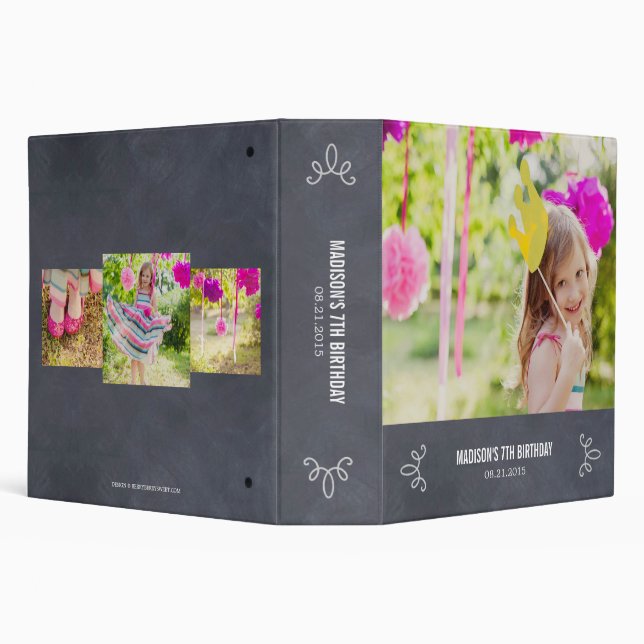 Stylishly Chalked All Purpose Photo Album 3 Ring Binder (Background)