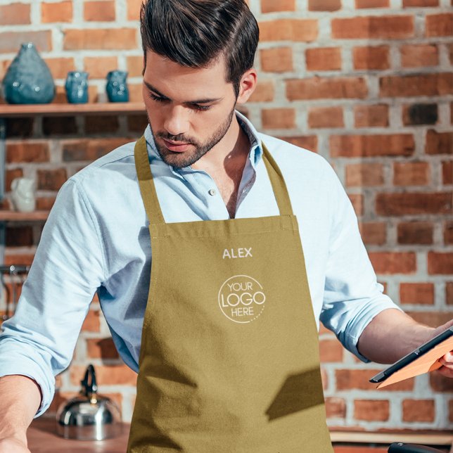 Stylishly Chic Gold Company Logo Protective Apron (Creator Uploaded)