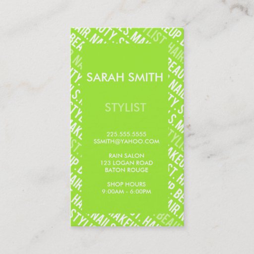 Customizable Stylist Business Card Templates