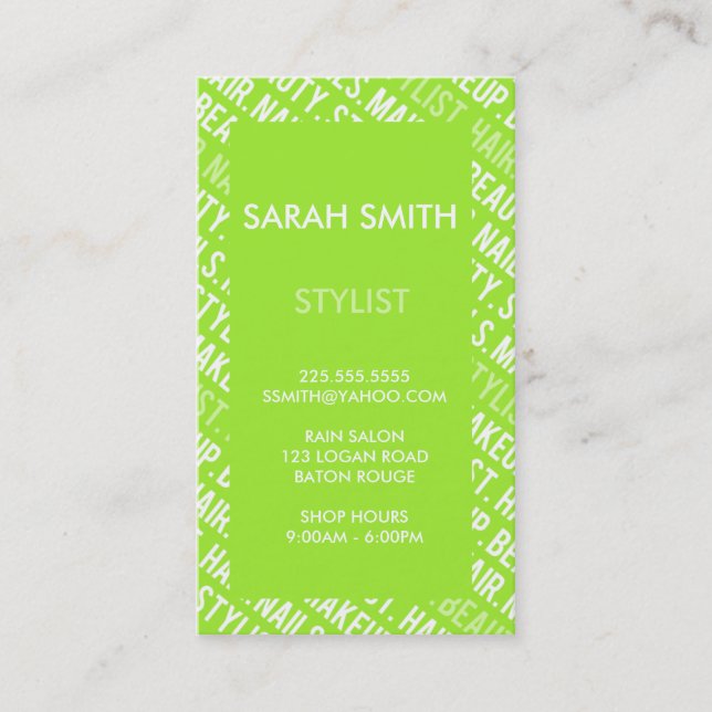 Stylist Business Card (Front)