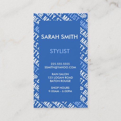 Customizable Stylist Business Card Templates