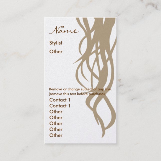 Stylist Business Card two sided- Gold (Front)