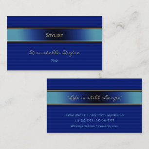 Stylist   Classy Elegant Professional Blue Business Card