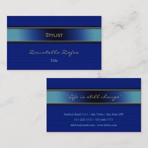 Customizable Classy Elegant Professional Blue Business Card