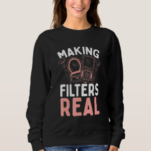 Stylist Cosmetics Making Filters Real Lashes Make Sweatshirt