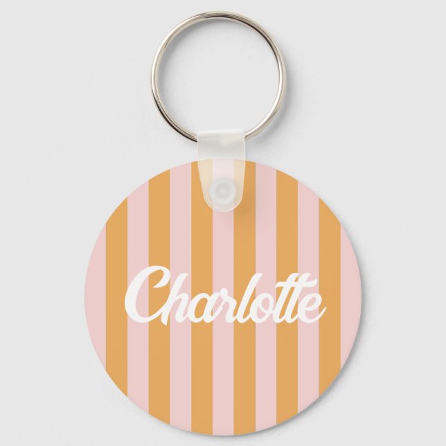 Stylist Cute Sweet Red Heart Pattern Monogram gift Keychain (Front)