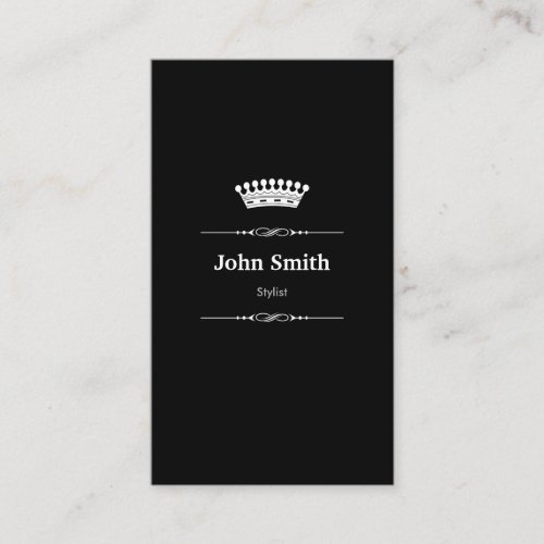 Stylist Elegant Royal Black White Business Card Template