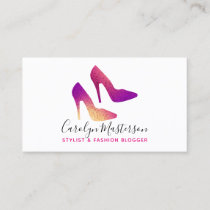 Stylist Fashion Blogger High Heel Glam Sparkle Business Card