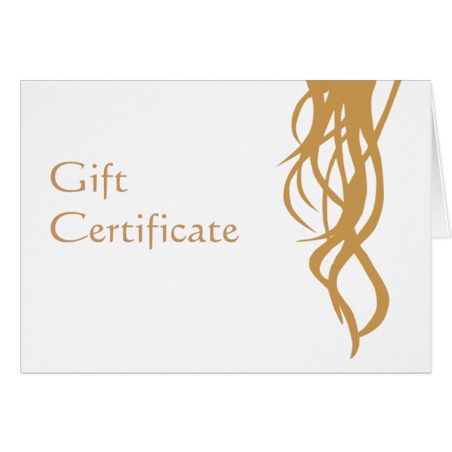 Stylist Gift Certificate in White Cards (Front Horizontal)