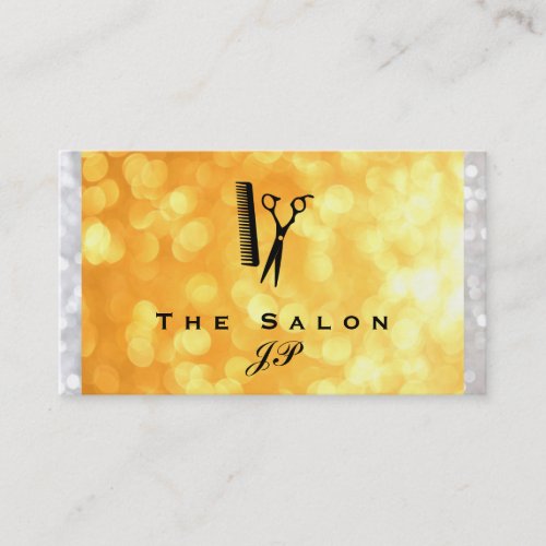 Stylist Gold and White Bokeh Business Card