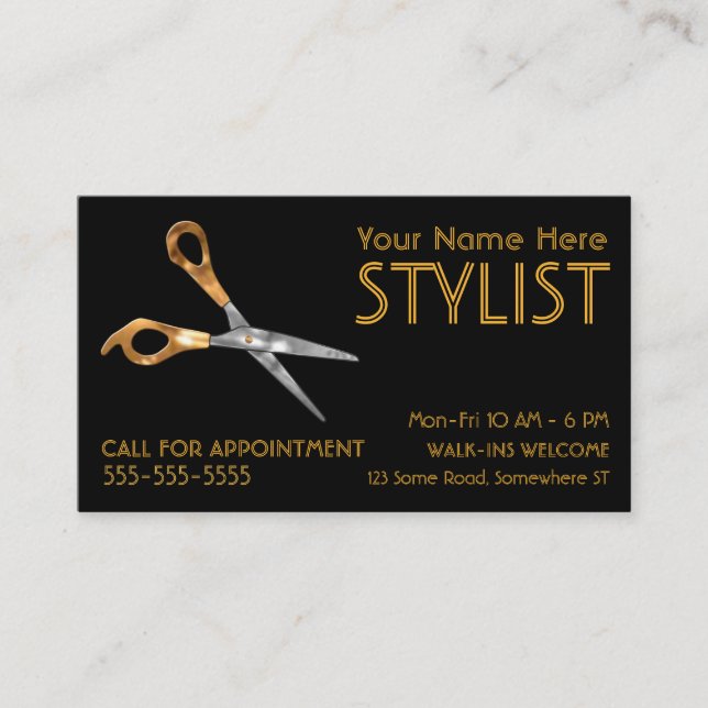Stylist Gold Business Card (Front)