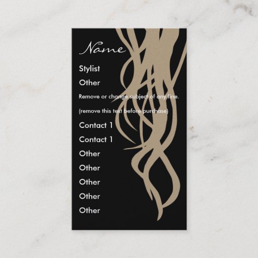 Customizable Stylist Gold Business Card - vertical