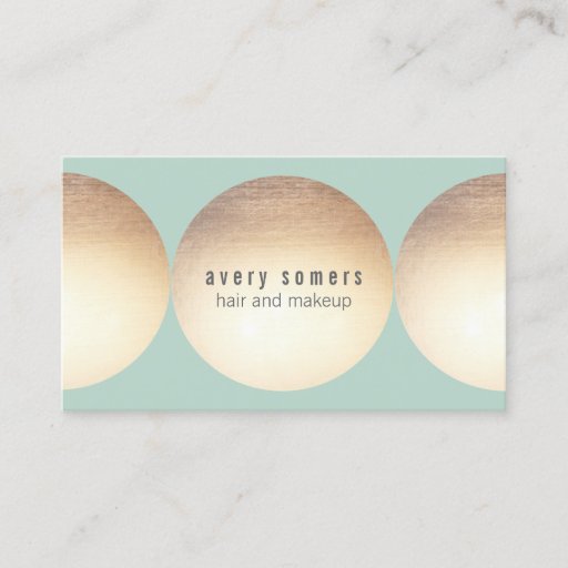 Customizable Stylist Gold Circle Light Turquoise Groupon Business Card