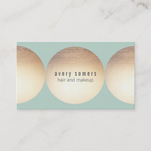 Customizable Stylist Gold Circle Light Turquoise Business Card Templates