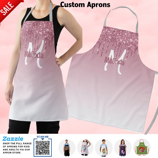 Stylist Hairstylist Salon Owner Custom Logo Brand  Apron (Creator Uploaded)