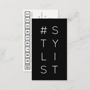 #stylist Hashtag Loyalty Punch Card by identica at Zazzle