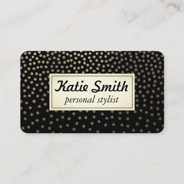 Stylist / Luxe Gold Speckled Pattern Business Card (Front)