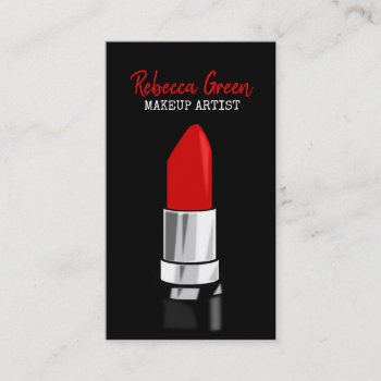 Stylist Makeup Artist Cosmetologist Red Lipstick Business Card by businesscardsdepot at Zazzle