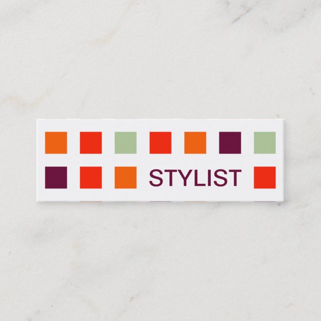 STYLIST (mod squares) Mini Business Card (Front)