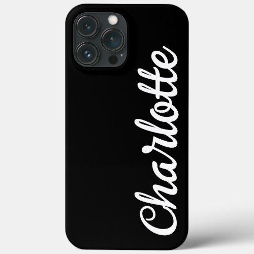 Stylist Modern Monogram Minimal Black color luxury iPhone 13 Pro Max Case