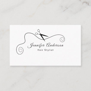 Stylist Scissors Black and White Business Card
