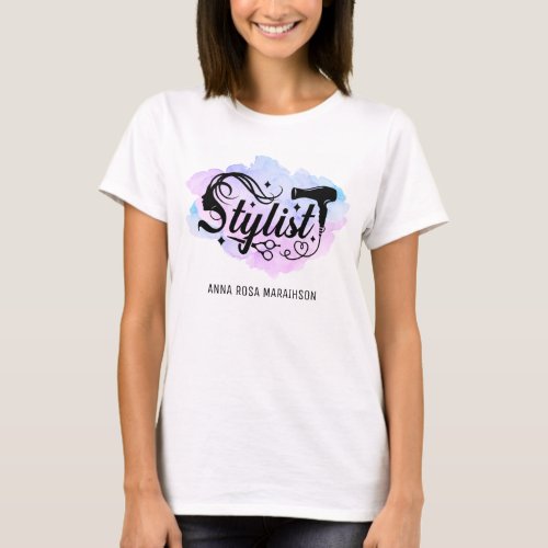  STYLIST Scissors Hair Heart Dryer Pastel AP6   T_Shirt