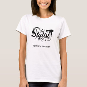 *~* STYLIST Scissors Hair Heart Dryer WHITE AP6   T-Shirt