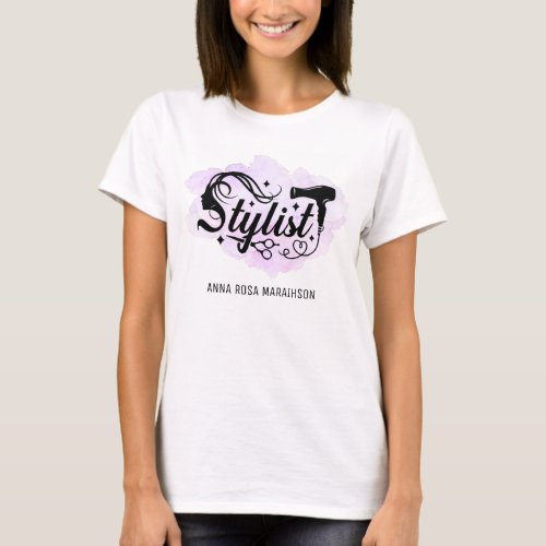  STYLIST Scissors Hair Heart Pink Dryer AP6  T_Shirt