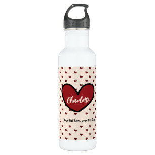 Stylist Sweet Heart Personalized gifts template Stainless Steel Water Bottle