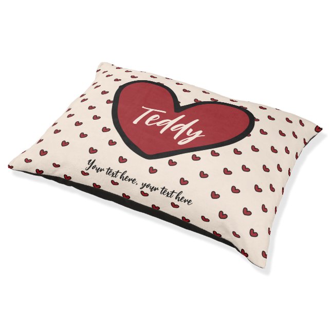 Stylist Sweet Heart Personalized template Pet Bed (Angled)