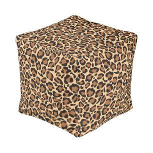 Stylista Leopard Print Pattern Pouf