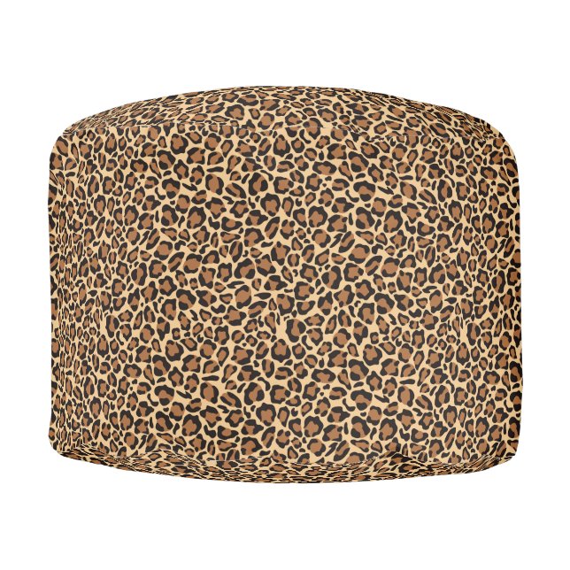 Stylista Leopard Print Pattern Pouf (Front)